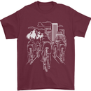 Bike Ride Cycling Cyclist Bicycle Road MTB Mens T-Shirt Cotton Gildan Maroon