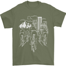 Bike Ride Cycling Cyclist Bicycle Road MTB Mens T-Shirt Cotton Gildan Military Green