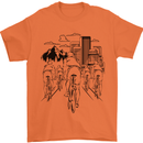 Bike Ride Cycling Cyclist Bicycle Road MTB Mens T-Shirt Cotton Gildan Orange