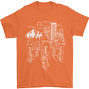 Bike Ride Cycling Cyclist Bicycle Road MTB Mens T-Shirt Cotton Gildan Orange