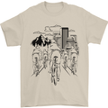 Bike Ride Cycling Cyclist Bicycle Road MTB Mens T-Shirt Cotton Gildan Sand