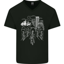 Bike Ride Cycling Cyclist Bicycle Road MTB Mens V-Neck Cotton T-Shirt Black