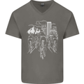 Bike Ride Cycling Cyclist Bicycle Road MTB Mens V-Neck Cotton T-Shirt Charcoal