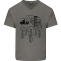 Bike Ride Cycling Cyclist Bicycle Road MTB Mens V-Neck Cotton T-Shirt Charcoal