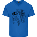 Bike Ride Cycling Cyclist Bicycle Road MTB Mens V-Neck Cotton T-Shirt Royal Blue