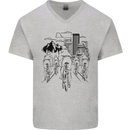Bike Ride Cycling Cyclist Bicycle Road MTB Mens V-Neck Cotton T-Shirt Sports Grey
