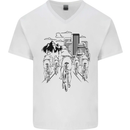 Bike Ride Cycling Cyclist Bicycle Road MTB Mens V-Neck Cotton T-Shirt White