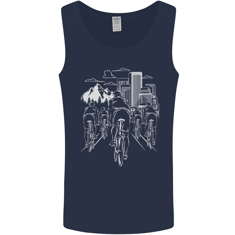 Bike Ride Cycling Cyclist Bicycle Road MTB Mens Vest Tank Top Navy Blue