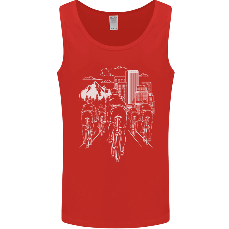 Bike Ride Cycling Cyclist Bicycle Road MTB Mens Vest Tank Top Red