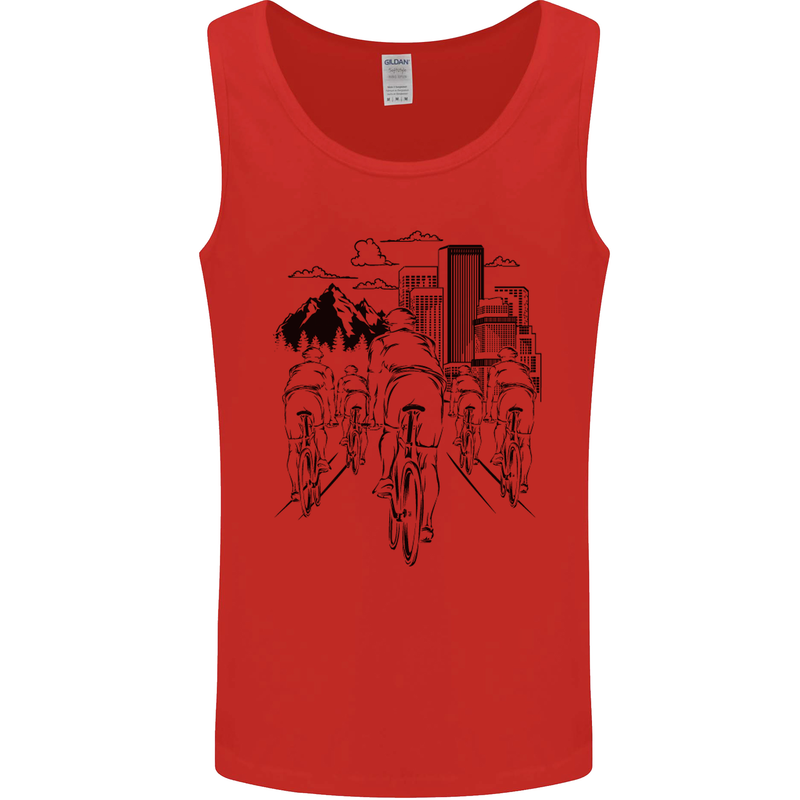 Bike Ride Cycling Cyclist Bicycle Road MTB Mens Vest Tank Top Red