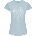 Bike Ride Cycling Cyclist Bicycle Road MTB Womens Petite Cut T-Shirt Light Blue