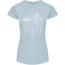 Bike Ride Cycling Cyclist Bicycle Road MTB Womens Petite Cut T-Shirt Light Blue