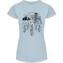 Bike Ride Cycling Cyclist Bicycle Road MTB Womens Petite Cut T-Shirt Light Blue