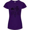 Bike Ride Cycling Cyclist Bicycle Road MTB Womens Petite Cut T-Shirt Purple