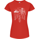 Bike Ride Cycling Cyclist Bicycle Road MTB Womens Petite Cut T-Shirt Red