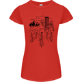 Bike Ride Cycling Cyclist Bicycle Road MTB Womens Petite Cut T-Shirt Red