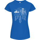 Bike Ride Cycling Cyclist Bicycle Road MTB Womens Petite Cut T-Shirt Royal Blue