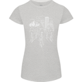 Bike Ride Cycling Cyclist Bicycle Road MTB Womens Petite Cut T-Shirt Sports Grey