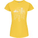 Bike Ride Cycling Cyclist Bicycle Road MTB Womens Petite Cut T-Shirt Yellow