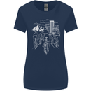 Bike Ride Cycling Cyclist Bicycle Road MTB Womens Wider Cut T-Shirt Navy Blue
