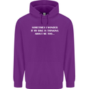 Bike Thinks of Me Cycling Biker Motorbike Childrens Kids Hoodie Purple