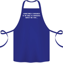 Bike Thinks of Me Cycling Biker Motorbike Cotton Apron 100% Organic Royal Blue