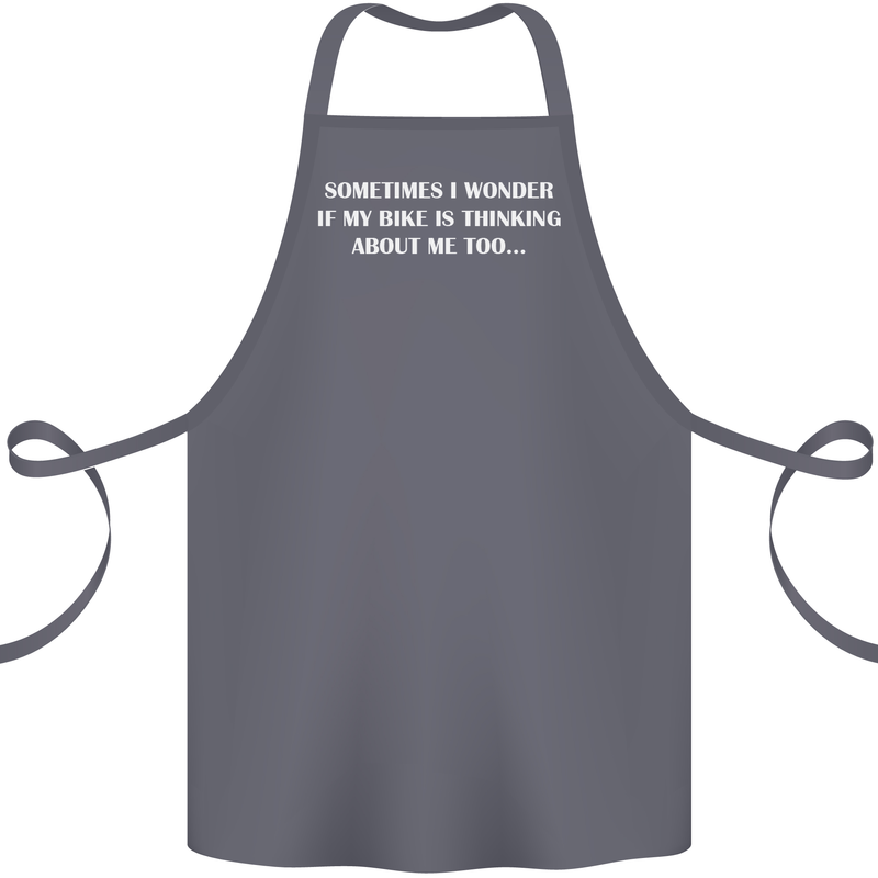 Bike Thinks of Me Cycling Biker Motorbike Cotton Apron 100% Organic Steel