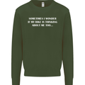Bike Thinks of Me Cycling Biker Motorbike Kids Sweatshirt Jumper Forest Green