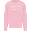 Bike Thinks of Me Cycling Biker Motorbike Kids Sweatshirt Jumper Light Pink