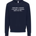Bike Thinks of Me Cycling Biker Motorbike Kids Sweatshirt Jumper Navy Blue