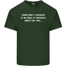 Bike Thinks of Me Cycling Biker Motorbike Mens Cotton T-Shirt Tee Top Forest Green