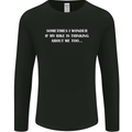 Bike Thinks of Me Cycling Biker Motorbike Mens Long Sleeve T-Shirt Black