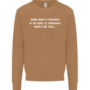 Bike Thinks of Me Cycling Biker Motorbike Mens Sweatshirt Jumper Caramel Latte