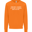 Bike Thinks of Me Cycling Biker Motorbike Mens Sweatshirt Jumper Orange