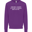Bike Thinks of Me Cycling Biker Motorbike Mens Sweatshirt Jumper Purple