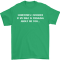 Bike Thinks of Me Cycling Biker Motorbike Mens T-Shirt Cotton Gildan Irish Green