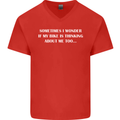 Bike Thinks of Me Cycling Biker Motorbike Mens V-Neck Cotton T-Shirt Red