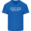 Bike Thinks of Me Cycling Biker Motorbike Mens V-Neck Cotton T-Shirt Royal Blue