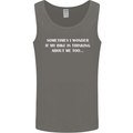 Bike Thinks of Me Cycling Biker Motorbike Mens Vest Tank Top Charcoal
