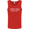 Bike Thinks of Me Cycling Biker Motorbike Mens Vest Tank Top Red