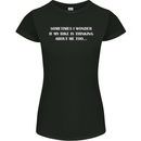 Bike Thinks of Me Cycling Biker Motorbike Womens Petite Cut T-Shirt Black