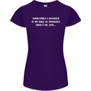 Bike Thinks of Me Cycling Biker Motorbike Womens Petite Cut T-Shirt Purple
