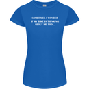 Bike Thinks of Me Cycling Biker Motorbike Womens Petite Cut T-Shirt Royal Blue