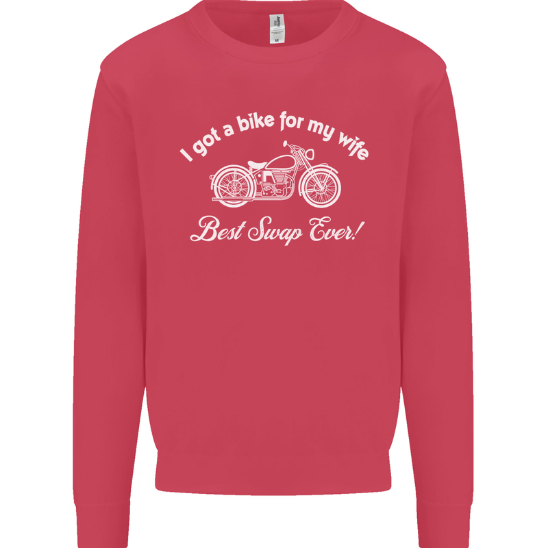 Bike for My Wife Best Swap Ever Motorcycle Mens Sweatshirt Jumper Heliconia