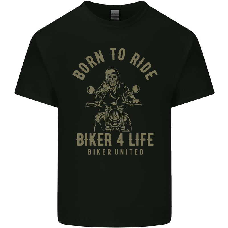 Biker 4 Life Motorbike Motorcycle Skull Kids T-Shirt Childrens Black