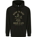 Biker 4 Life Motorbike Motorcycle Skull Mens 80% Cotton Hoodie Black