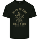 Biker 4 Life Motorbike Motorcycle Skull Mens Cotton T-Shirt Tee Top Black