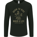 Biker 4 Life Motorbike Motorcycle Skull Mens Long Sleeve T-Shirt Black
