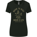 Biker 4 Life Motorbike Motorcycle Skull Womens Wider Cut T-Shirt Black