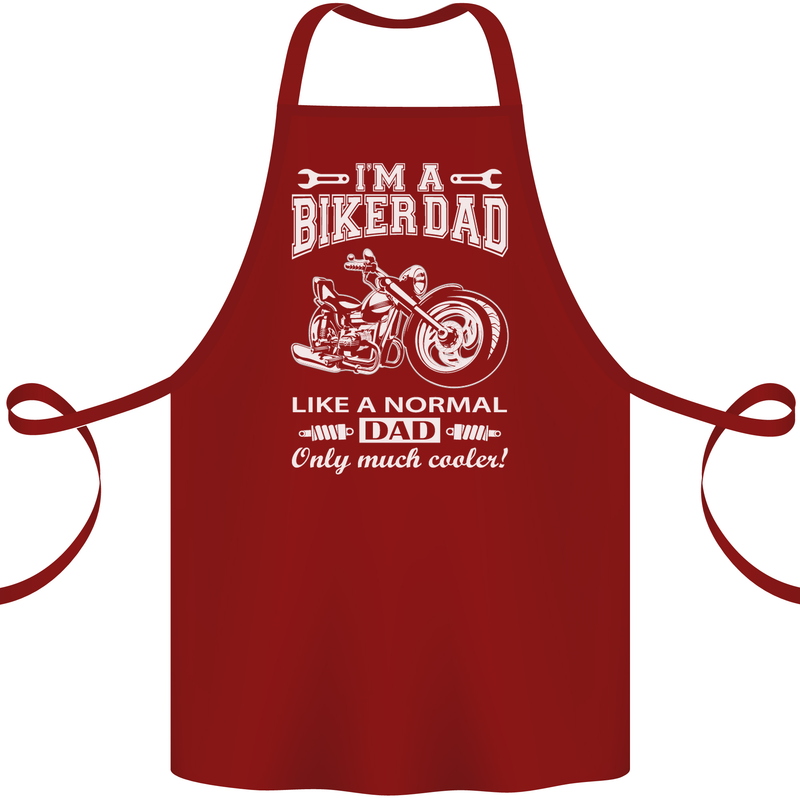Biker A Normal Dad Father's Day Motorcycle Cotton Apron 100% Organic Maroon